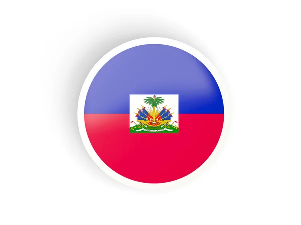Round sticker with flag of haiti — Stock Photo, Image