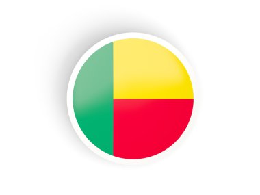 Benin bayrağı ile yuvarlak etiket