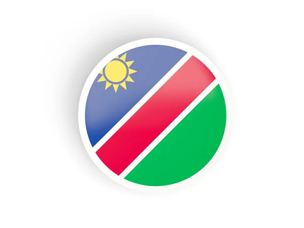 Ronde sticker met vlag van Namibië — Stockfoto