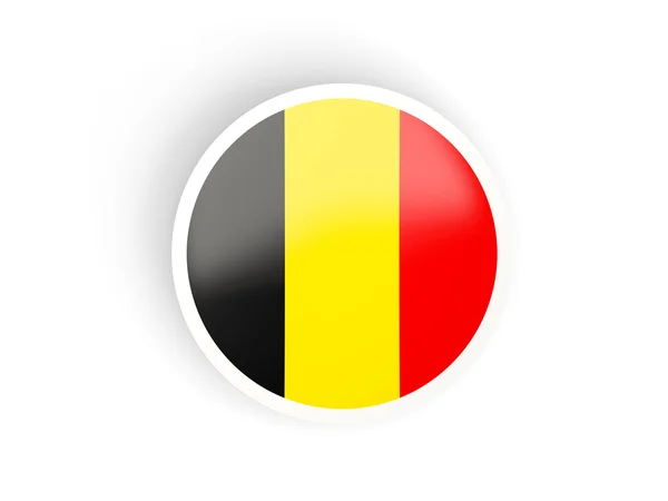 Round sticker with flag of belgium — Stock Photo, Image