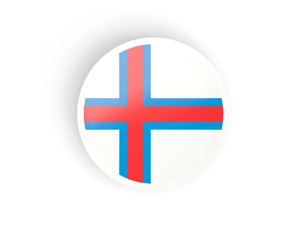 Kulatá samolepka s Vlajka Faerských ostrovů — Stock fotografie