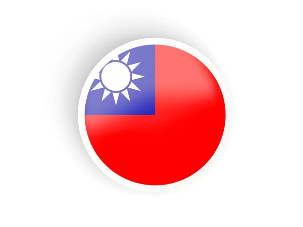 Ronde sticker met vlag van Republiek china — Stockfoto