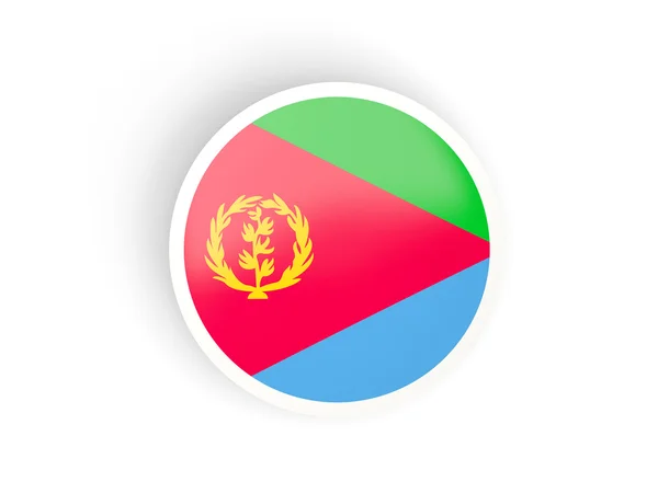 Круглая наклейка с флагом Эритреи — стоковое фото