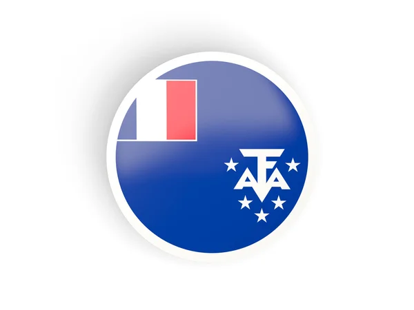 Adesivo redondo com bandeira de territórios franceses do sul — Fotografia de Stock