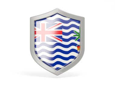 Britanya Hint Okyanusu Toprakları bayrağı ile kalkan kutsal kişilerin resmi