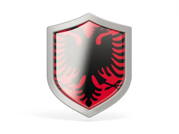 Icono de escudo con bandera de albania —  Fotos de Stock