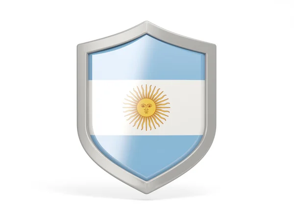 Pictogram van het schild met vlag van Argentinië — Stockfoto