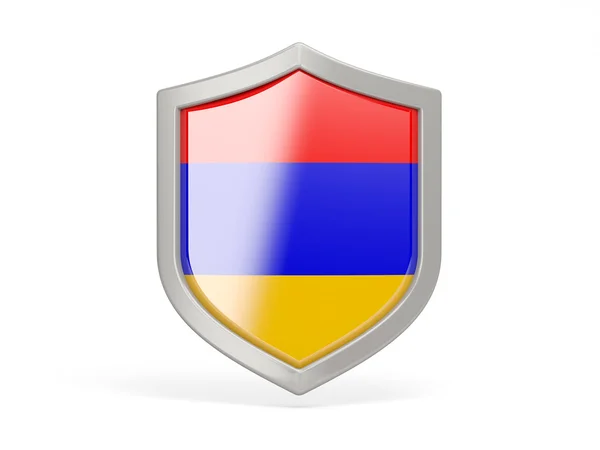 Shield icon with flag of armenia — Stock Photo, Image