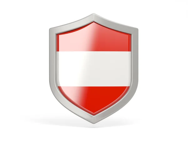 Ícone de escudo com bandeira da Áustria — Fotografia de Stock