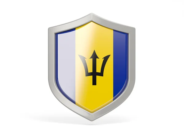 Icono de escudo con bandera de barbados —  Fotos de Stock