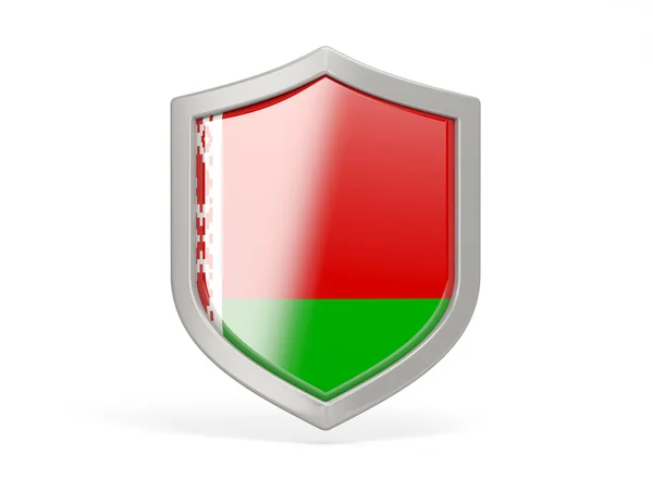 Ikonen med säkerhetssköld med flagga i Vitryssland — Stockfoto