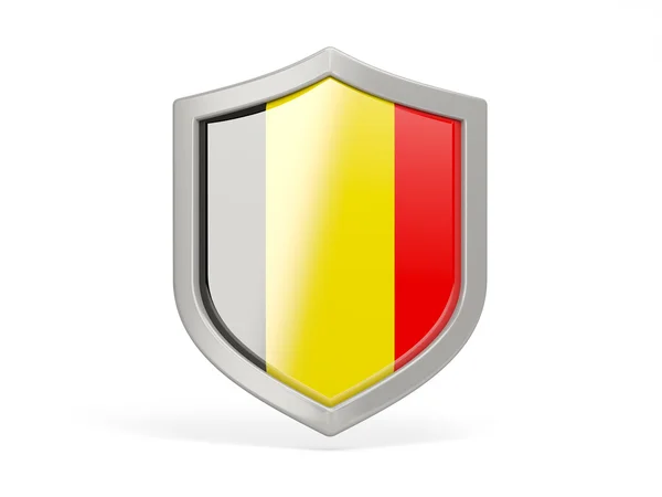 ベルギーの国旗と盾のアイコン — ストック写真