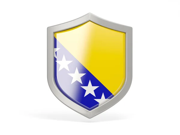 Ikonen med säkerhetssköld med flagga i Bosnien och Hercegovina — Stockfoto