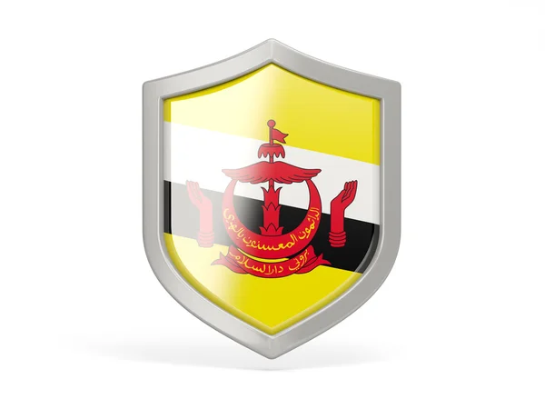 Schild-Symbol mit Flagge von Brunei — Stockfoto