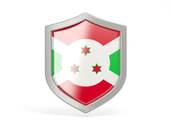 Ikonen med säkerhetssköld med flagga burundi — Stockfoto