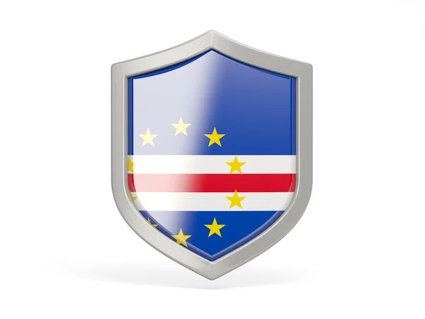 Icono de escudo con bandera de Cabo Verde —  Fotos de Stock