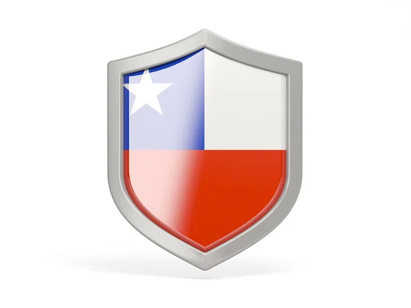 Schild-Symbol mit chilenischer Flagge — Stockfoto