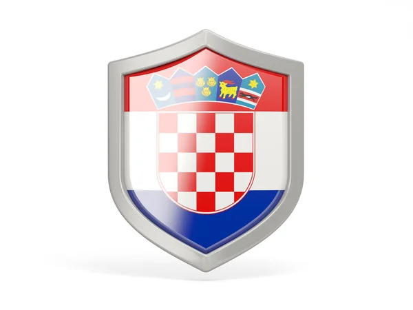 Значок щита с флагом Хорватии — стоковое фото