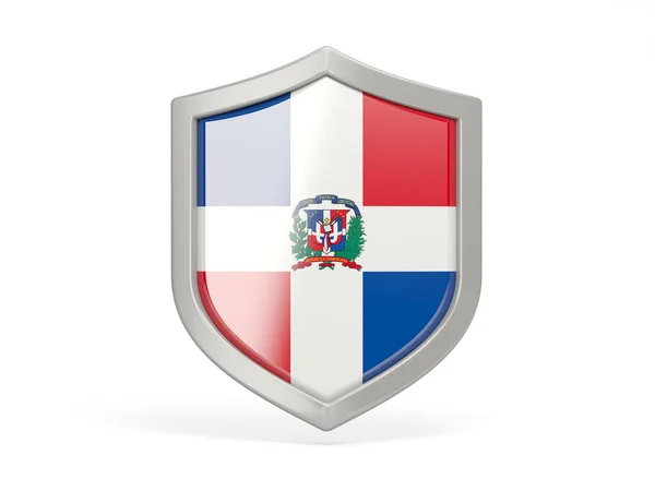 Icono de escudo con bandera de República Dominicana —  Fotos de Stock