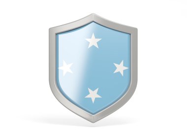 Mikronezya bayrağı ile kalkan kutsal kişilerin resmi