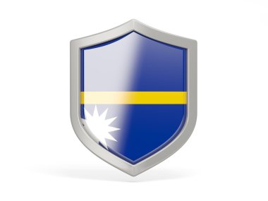 Kalkan kutsal kişilerin resmi ile nauru Cumhuriyeti bayrağı