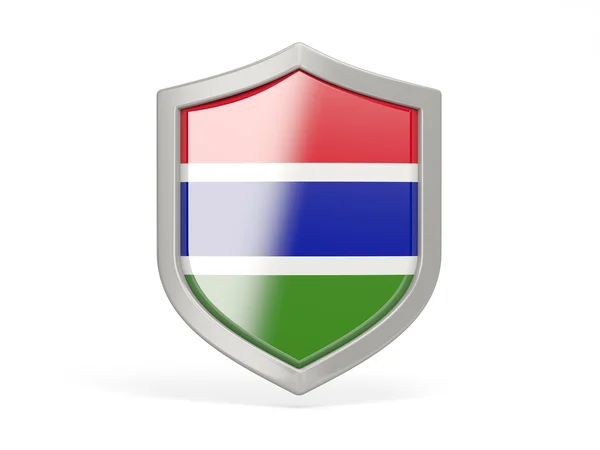 Icono de escudo con bandera de Gambia —  Fotos de Stock