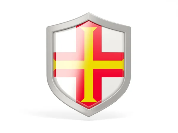 Pajzs ikon a guernsey zászlaja — Stock Fotó