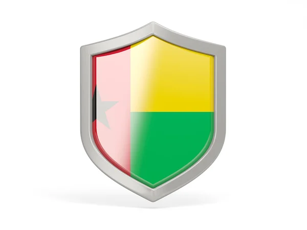 Ikonen med säkerhetssköld med guinea Bissaus flagga — Stockfoto