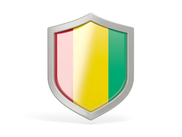 Ikonen med säkerhetssköld med Guineas flagga — Stockfoto