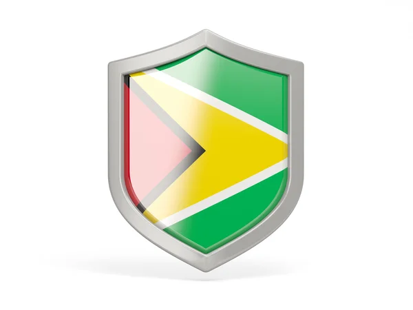 Ikonen med säkerhetssköld med flagga Guyana — Stockfoto