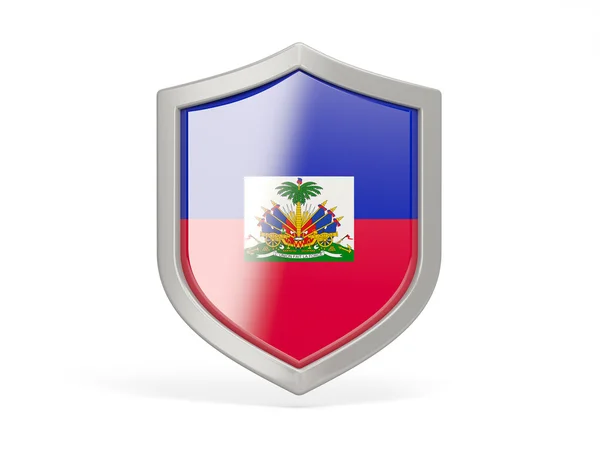 Shield icon with flag of haiti — Stock Photo, Image