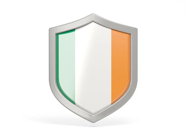 Icona scudo con bandiera dell'Irlanda — Foto Stock