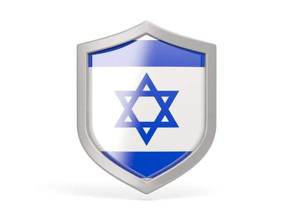 Shield icon with flag of israel — Stock Photo, Image