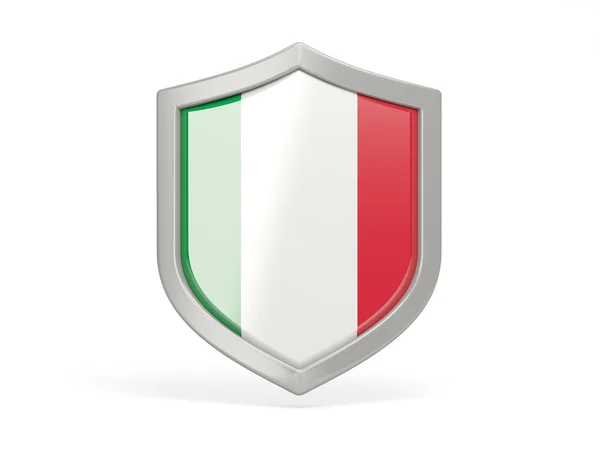 Значок щита с флагом Италии — стоковое фото