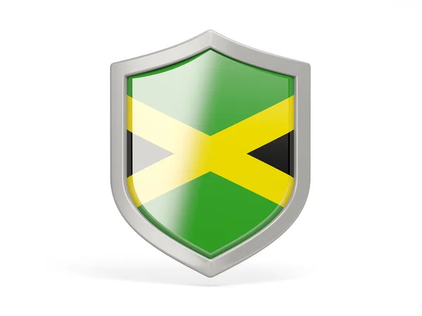 Pajzs ikon-val jamaica zászlaja — Stock Fotó