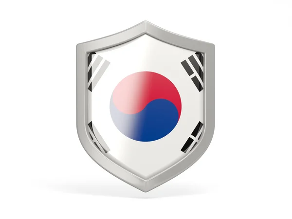 Shield icon with flag of korea south — Stock Photo, Image