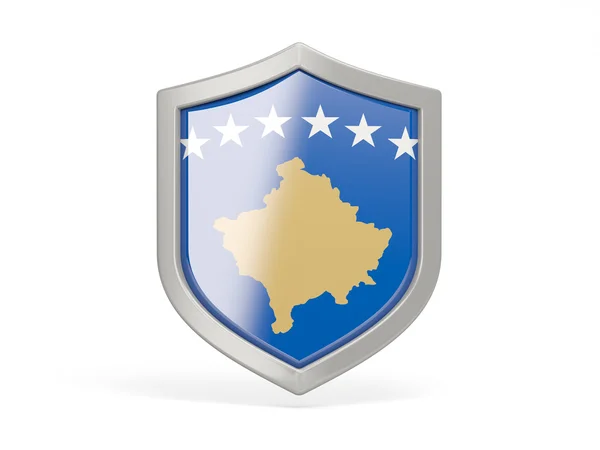 Icono de escudo con bandera de kosovo —  Fotos de Stock