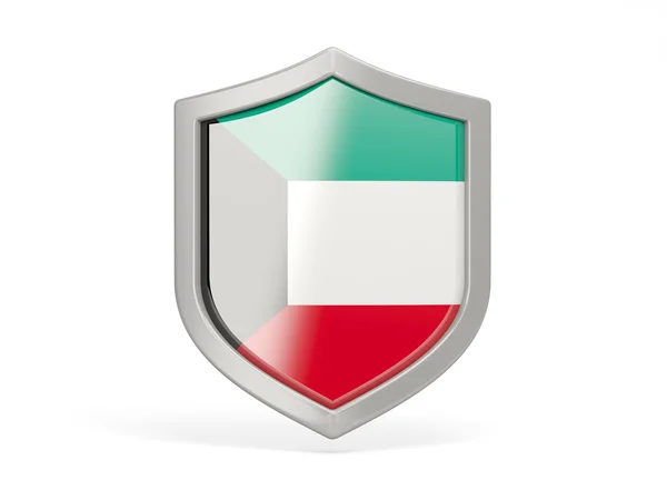Icono de escudo con bandera de kuwait —  Fotos de Stock
