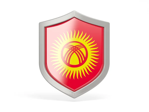 키르기스스탄의 국기와 함께 방패 아이콘 — 스톡 사진