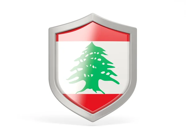 Shield icon with flag of lebanon — Stock Photo, Image