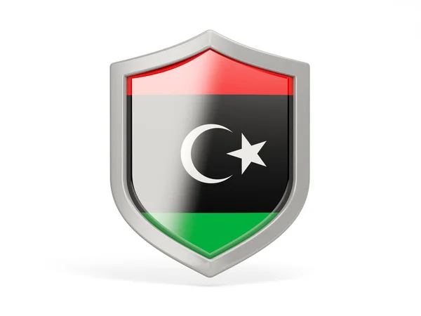 Schild-Symbol mit libyscher Flagge — Stockfoto