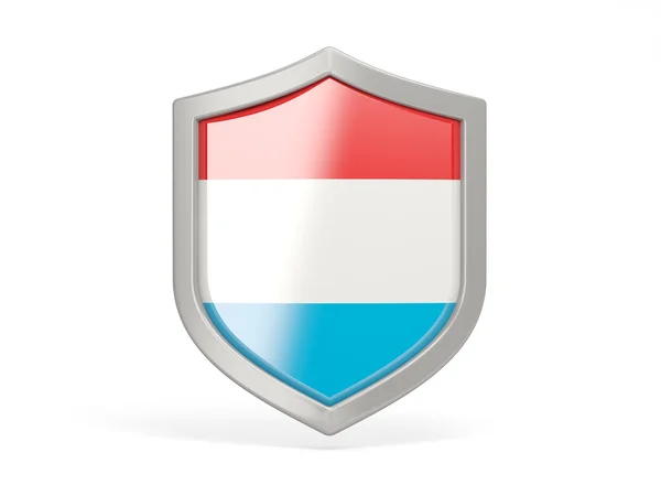 Значок щита с флагом Луксембурга — стоковое фото