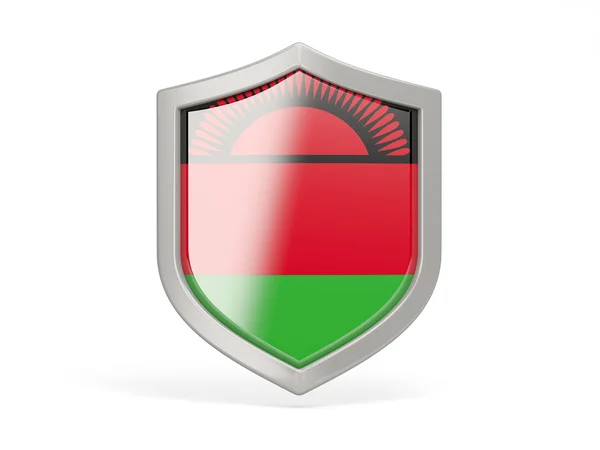 Ikonen med säkerhetssköld med flagga malawi — Stockfoto