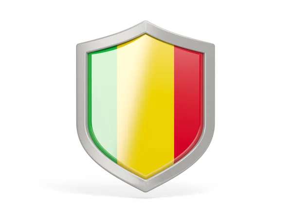 Shield icon with flag of mali — Stock Photo, Image