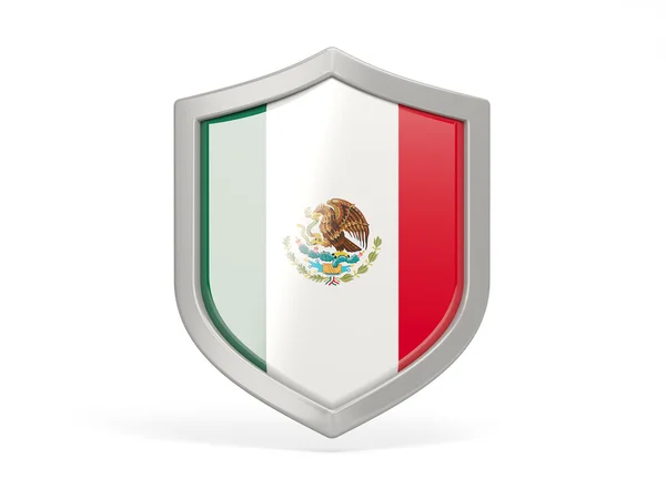 Значок щита с флагом Мексики — стоковое фото