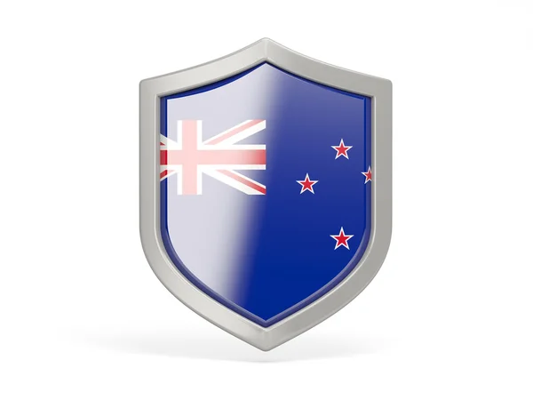 Icône de bouclier avec drapeau de la Nouvelle-Zélande — Photo