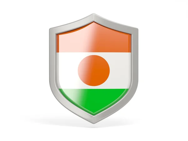 Shield icon with flag of niger — Stock Photo, Image