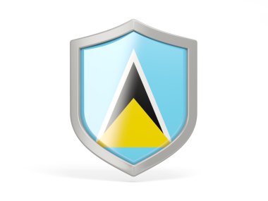 Saint lucia bayrağı ile kalkan kutsal kişilerin resmi