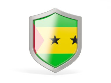 Sao tome ve principe bayrağı ile kalkan kutsal kişilerin resmi