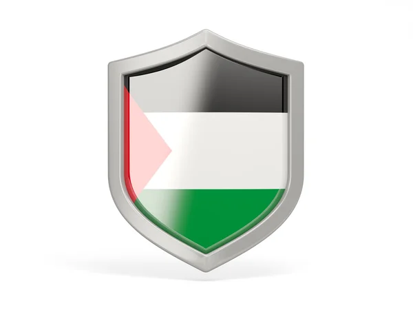 Icône du bouclier avec drapeau du territoire palestinien — Photo